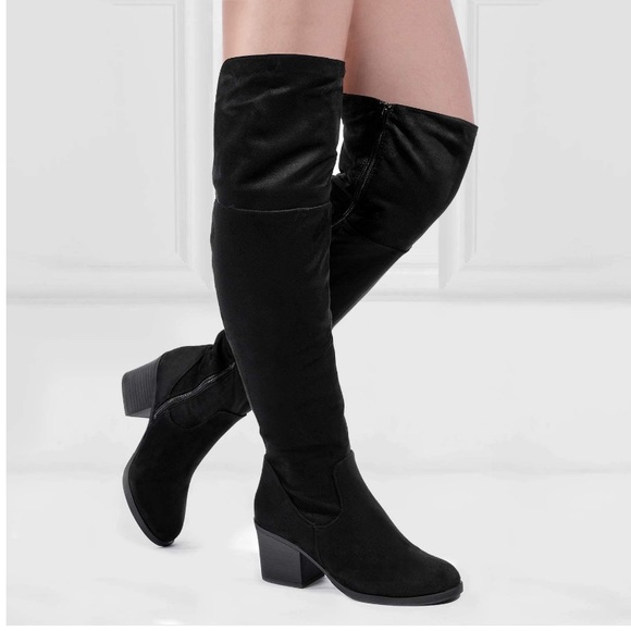 Shoes Sexy Stacked Block Heel Boots Over The Knee Poshmark